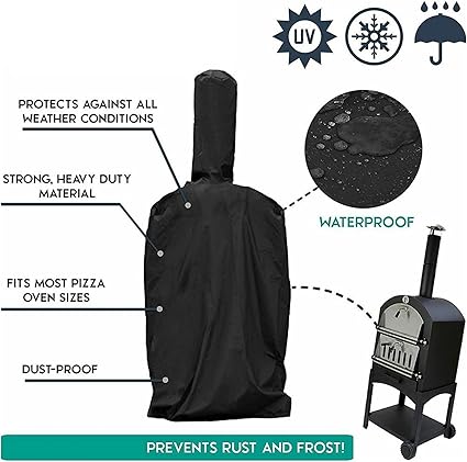 OUTDOOR PIZZA OVEN COVER HEAVY DUTY RAIN PROOF FOLDABLE OVEN COVER BLACK For All Seasons
