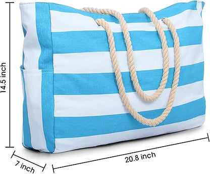 Becokan Beach Bags for Women Large Waterproof Beach Tote Bag Zipper Beach Bags Waterproof Sandproof Swim Pool Bag Large Tote