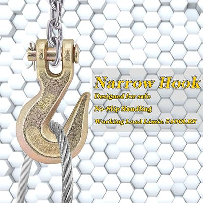 G70 5/16 Clevis Grab Hooks Heavy Duty Chain Hook for Truck Trailer, Chain Forged Alloy Steel Chain Hook for Transport - 5,400 LBS Capacity(2 Pack)