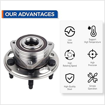 513288 Front or Rear Wheel Hub Bearing Assembly Compatible with Chevy Malibu, Chevy Impala, Chevy Equinox, GMC Terrain Buick Lacrosse, Cadillac XTS CTS, Buick Regal, 5 Lugs w/ABS