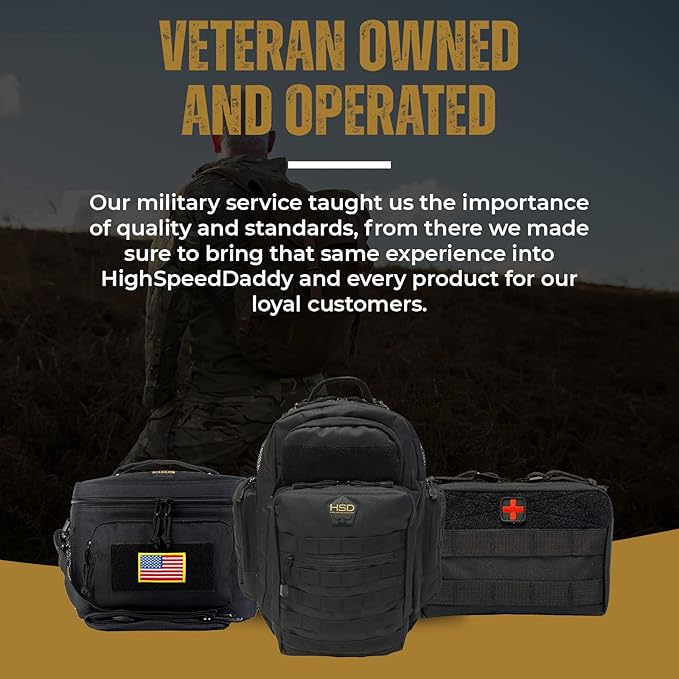 HighSpeedDaddy Tactical Lunch Box For Men  Women- Military Grade Large Insulated Lunch Bag - 11Aux 9Aux 8Au (15L) Cooler Bag - Reusable, Portable and Water Resistant - For Work, Travel  Picnic