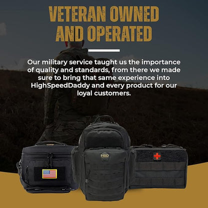 HighSpeedDaddy Tactical Lunch Box For Men  Women- Military Grade Large Insulated Lunch Bag - 11Aux 9Aux 8Au (15L) Cooler Bag - Reusable, Portable and Water Resistant - For Work, Travel  Picnic