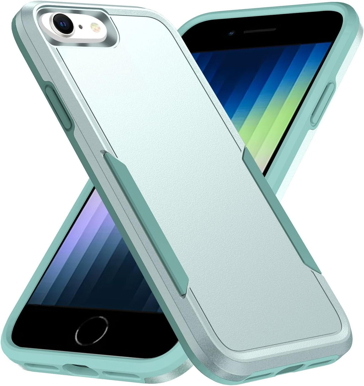 Compatible with iPhone SE 2020/2022 Case, for iPhone 7/8 Case, Heavy Duty Shockproof Protective Green Phone Case for SE2 / SE3 / 7/8, 4.7-inch