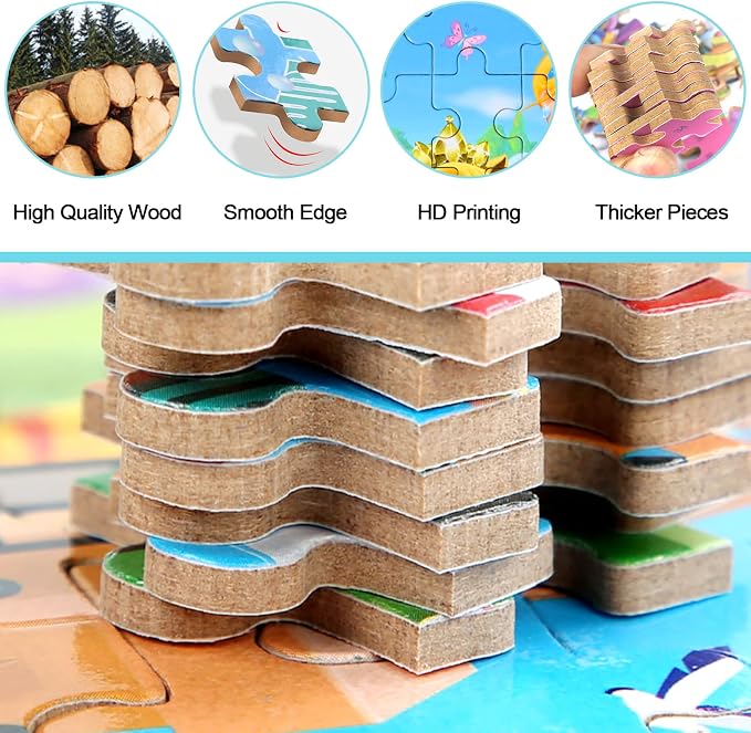 MZZOTOY Princess Puzzles for Kids Ages 4-8, 60 Pieces for Kids Ages 3-5 Princess Puzzle for Girls and Boys Toys Jigsaw Puzzles in a Metal Box Educational Puzzles (Princess)