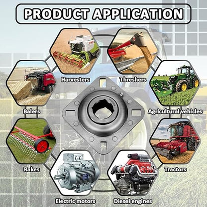 FD209RK 1-14" Square Bore Disc Harrow Flange Bearing Unit for Farming Applications FAFNIR FD-209-RK FD209-1 14SQ DHU1-14S-209 DHU114S209 PMFD209RK 311007 822-209C 84151226