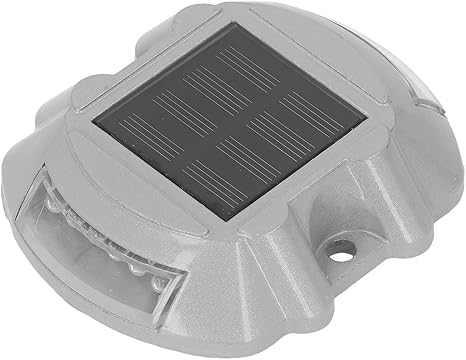 Haofy Solar Driveway Deck Light, Driveway Dock Lamp 12 LED Cast Aluminum for Sidewalk (Green Light)