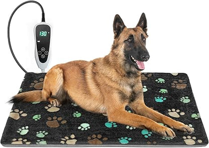 Large Dog Heating Pad 36x24 in Puppy Heating Pad Mat,Waterproof Smart Thermostat Switch, Whelping Supplies Heated Dog Bed,Adding Wire Rope Wires -Whelping Box for Dogs with Plush Fabric Cover