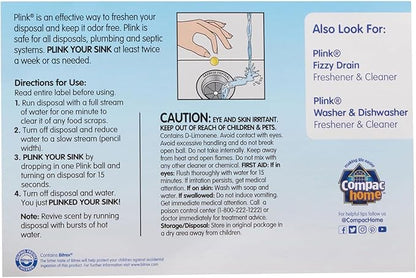 COMPAC HOME Plink Garbage Disposal Cleaner and Deodorizer, Air Fresheners for Garbage Disposal, Orange Scent, Home Cleaning Products for Kitchen Sink and Clogged Drains, 20 Count (Pack of 1)