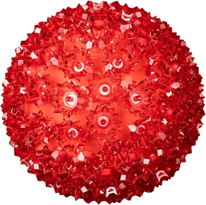 Novelty Lights Outdoor 100 LED Light Sphere, Hanging Tree LED Starlight Sphere 7.5" Diameter And 5mm Wide Angle Brightness, Outdoor Gazebo Lights Hanging Decor From Ceiling (Red)