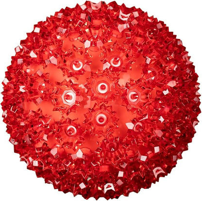 Novelty Lights Outdoor 100 LED Light Sphere, Hanging Tree LED Starlight Sphere 7.5" Diameter And 5mm Wide Angle Brightness, Outdoor Gazebo Lights Hanging Decor From Ceiling (Red)