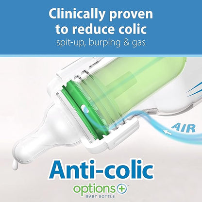 Dr. BrownAos Natural Flow Anti-Colic OptionsN Narrow Baby Bottle 8 oz250 mL, with Level 1 Slow Flow Nipple, 1 Pack, 0m