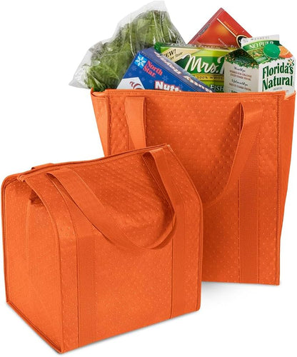 Mediz Hannah Direct Large Capacity Heavy Duty Insulated Smart Shopping Bag - Strong Reusable Grocery Tote 2 Pack