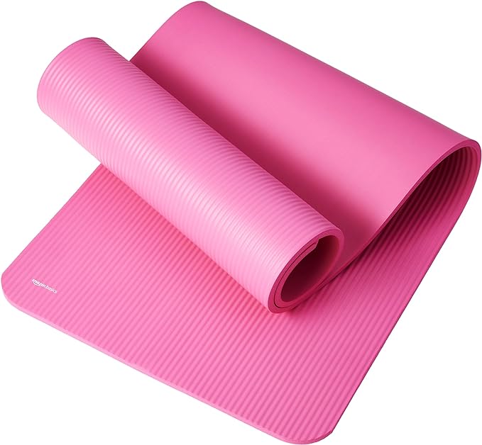 Basics 12 Inch Extra Thick Exercise Yoga Mat with Carrying Strap