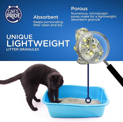 Cat's Pride New Antibacterial Cat Litter: Destroys 99.9% of Odor-Causing Bacteria - Powerful Odor Control - Premium Lightweight Clumping Litter - Scented, 12 Pounds