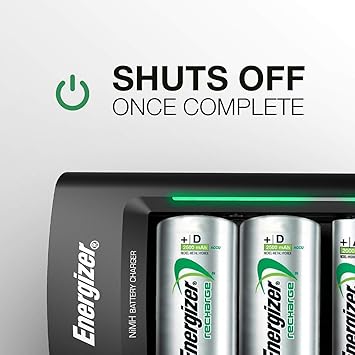Energizer Recharge Universal Battery Charger with AA, AAA, C, D, 9V Compatibility