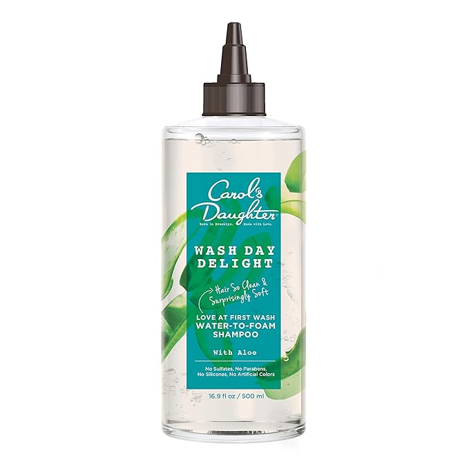 Carols Daughter Wash Day Delight Love at First To Foam Sulfate Free Shampoo with Aloe and Micellar Water, Paraben and Silicone Free, Micellar Shampoo for Kinky, Curly Hair, 16.9 fl oz