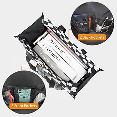 TOPDesign Utility Water Resistant Tote Bag with 13 Pockets, Top Zipper Closure  Thick Bottom Support, for Working Women