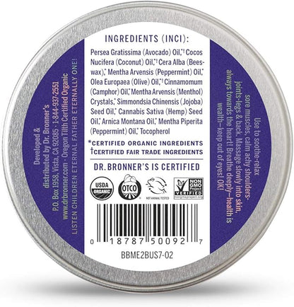 Dr. Bronner's - Organic Magic Balm (Arnica-Menthol, 2 Ounce) - Made with Organic Beeswax and Organic Hemp Oil, Relieves and Relaxes Sore Muscles and Achy Joints, Moisturizes and Soothes Dry Skin
