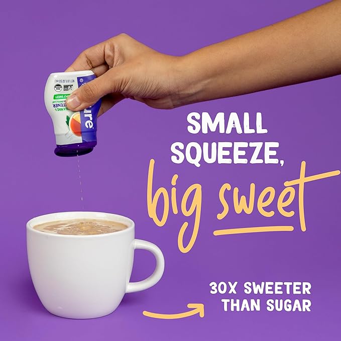 Pyure Organic Stevia Liquid Sweetener Keto Sugar Substitutes, Zero Calorie, Zero Sugar, Zero Carb, Plant-Based Sugar Free Liquid Stevia Extract, Simply Sweet, 1.8 oz