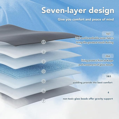 Topcee Weighted Blanket (17lbs 60"x80" Queen Size) Cooling Breathable Heavy Blanket Microfiber Material with Glass Beads Big Blanket for Adult All-Season Summer Fall Winter Soft Thick Comfort