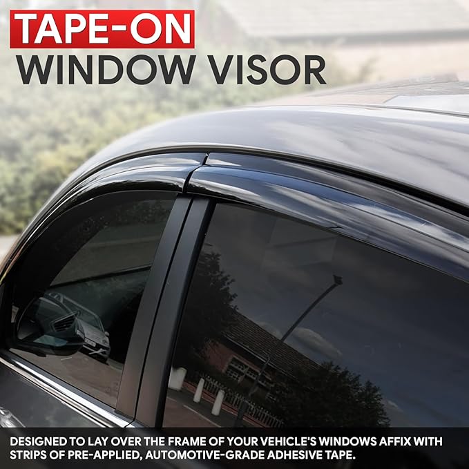 DNA MOTORING Front, Rear, Left, Right Window Visor Deflector RainSun Guard Compatible with Kona 2018-2024, WVS-307