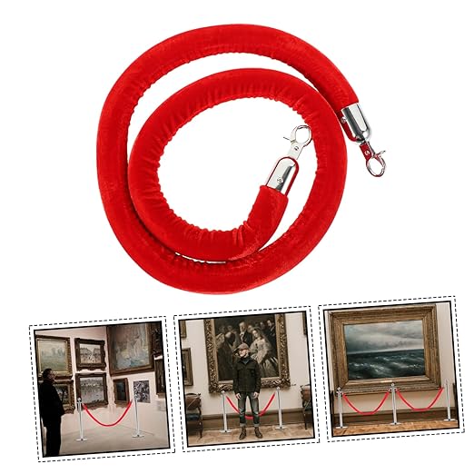 ABOOFAN Stanchion Crowd Control Rope with Hooks Velour Lanyard for Queue Line Dividers Safety Breakaway Design for Events and Parties Barrier Rope