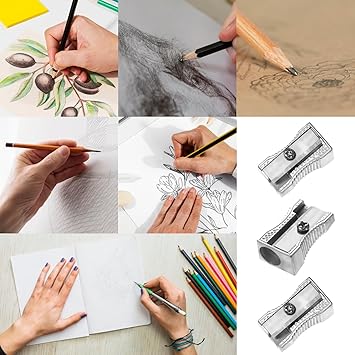 24 Pcs Pencil Sharpener Handheld Metal Mini Pencil Sharpeners Single Hole Rectangular Small Sharpeners Pencil Sharpening Bulk Manual Pencil Sharpener for Graphite Colored Pencils Wood-cased Pencils
