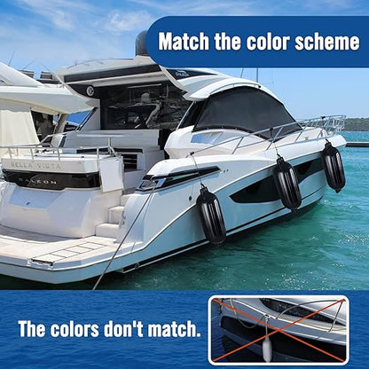 Affordura Boat Fender 4 Pack Boat Bumpers Fenders with 4 Ropes, Boat Bumpers for Pontoon Boat Fenders Inflatable