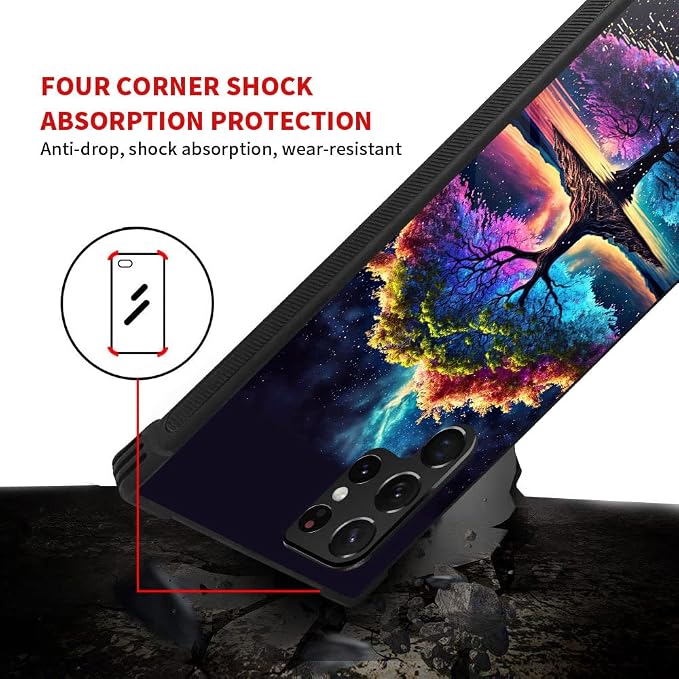 ZHEGAILIAN Compatible with Samsung Galaxy S24 Ultra Case,Beautiful Life Tree S24 Ultra Women Girls,Shockproof Anti-Slip Drop Protection with Soft TPU Bumper Pattern Design