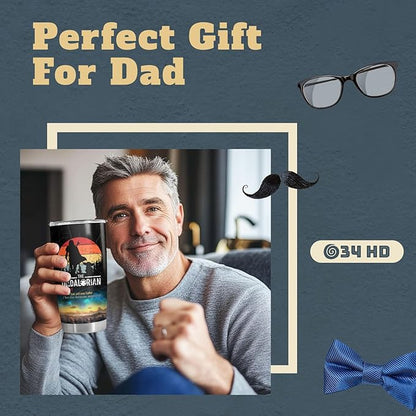 34HD Gifts for Dad, Dadalorian Tumbler with Lid 20 oz Stainless Steel, Father Drinking Cup, Star Dad Merch, Daddy Birthday Gifts from Daughter, Son, Wife