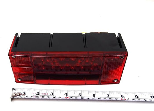 12V LED Rectangle Submersible Trailer Tail Light Replacement Right Curb Side Waterproof Boat Marine DOT 18 LEDs HTLLS-009R