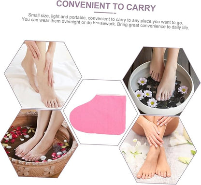 Healeved 2pcs Manicure Booties Foot Lotion Socks for Women Socks Heel Pumps for Women Heeled Loafers for Women Heels for Girl Socks Very Boots Moisturizing Spa Socks Pink Fabric