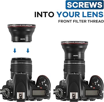 Lightdow 58MM 0.43x High-Definition Wide Angle  Macro Lens Attachment for Canon EOS Cameras - Enhance Your Photography Creativity (58mm)