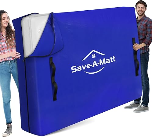 Mattress Bags for Moving - Extra Thick  Durable Queen Mattress Cover for Moving - Reusable Waterproof Tarp Mattress Protector with Heavy Duty Handles (82x62x15 Queen Size)