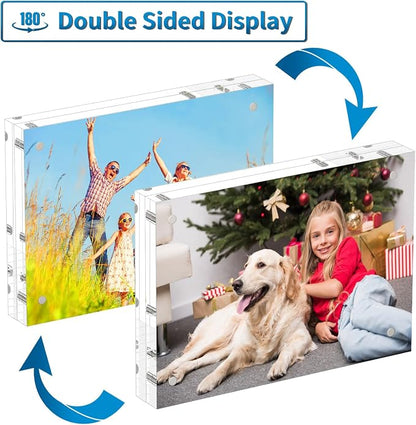 AITEE 4x6 Acrylic Picture Frames 2 Pack, Clear Picture Frames,20% Thicker