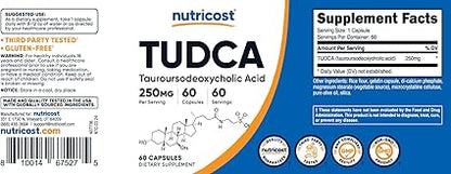 Nutricost Tudca 250mg, 60 Capsules (Tauroursodeoxycholic Acid) - Premium Quality