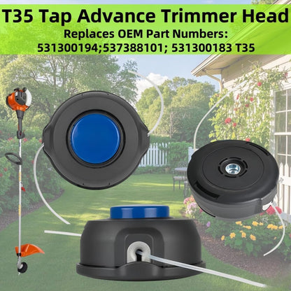 T35 Trimmer Head 224L for Husqvarna WeedEater 123L 128LD 223L 224L 225L 232L 322L323L 324LX 325L 325LX 326L 326LX 326LDX322R 323R 525L 525LS String Trimmer Parts537388101 531300183(M10x1.25LHF)