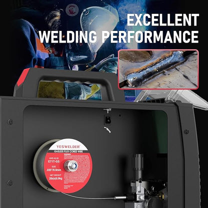 YESWELDER Flux Core Gasless MIG Wire, E71T-GS Mild Carbon Steel .035-Inch Diameter 2-Pound, Strong ABS Plastic Spool Welding Wire