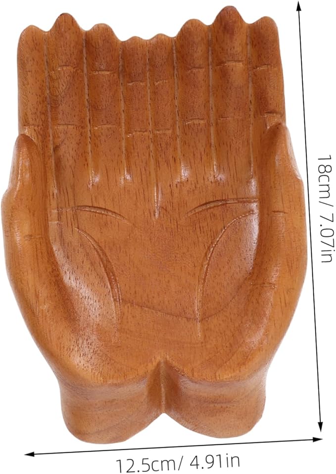 DECHOUS Elegant Hand Carved Wooden Bowl Table Decor Key Holder Wooden Snack Bowl Home Artistry