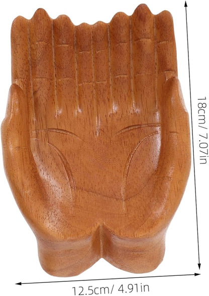 DECHOUS Elegant Hand Carved Wooden Bowl Table Decor Key Holder Wooden Snack Bowl Home Artistry