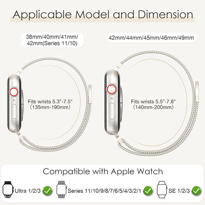 Original Milanese Loop Band Compatible with Apple Watch 38mm 40mm 41mm 42mm 44mm 45mm 46mm 49mm - Women & Men Magnetic Closure Adjustable Metal Strap for iWatch Series 11 10 9 8 7 6 5 4 SE2 3 Ultra2 3
