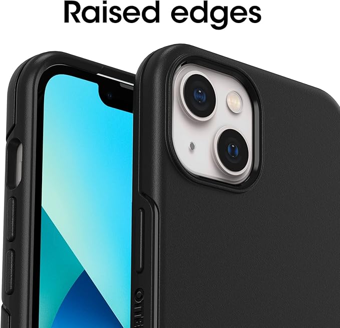 OtterBox iPhone 13 (ONLY) Symmetry Series Case - Black, Ultra-Sleek, Wireless Charging Compatible, Raised Edges Protect Camera & Screen