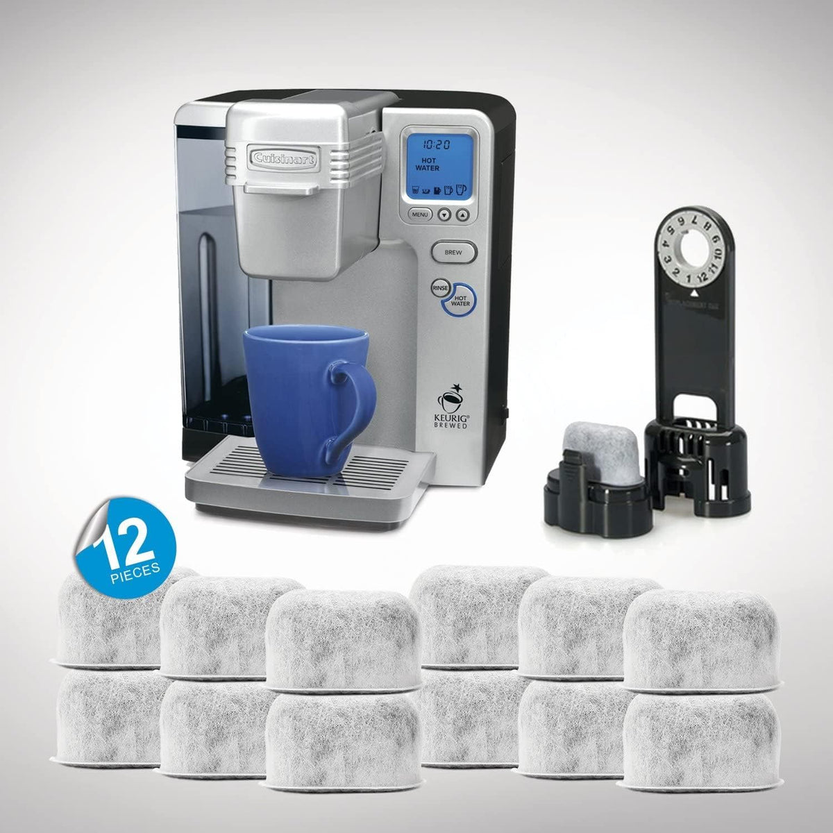 12 Pack Replacement Charcoal Water Filters for All Cuisinart Coffee Machines - Cuisinart Compatible (NOT KEURIG) Filters Fit Both Newer & Older Models Cuisinart Coffee Makers