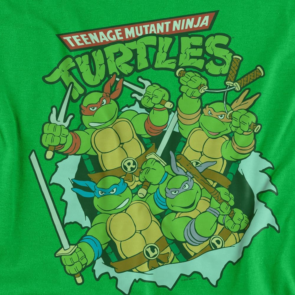 Popfunk Classic TMNT Teenage Mutant Ninja Turtles Unisex Adult T Shirt, Retro Group