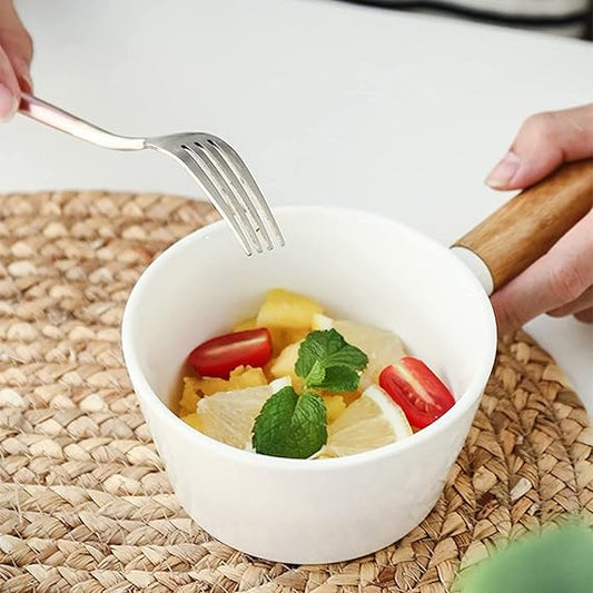Fruit Bowls French Onion Soup Bowls with Wood Handle Fruit Salad Dessert Bowls Breakfast Porridge Bowls Steamed Egg Bowl Counter