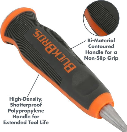 74711 Wood Chisel 1/4 Inch, For Trim, Carving, and Detail Work, Comfort Grip Handle, Resharpenable High Carbon Steel Blade, Mallet-Safe Design for Carpentry and Wood Working