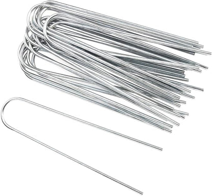 Happyyami Set of 20 Garden Stakes U-Shape for Easy Ground Insertion for Fencing Tents Tarps Random Style
