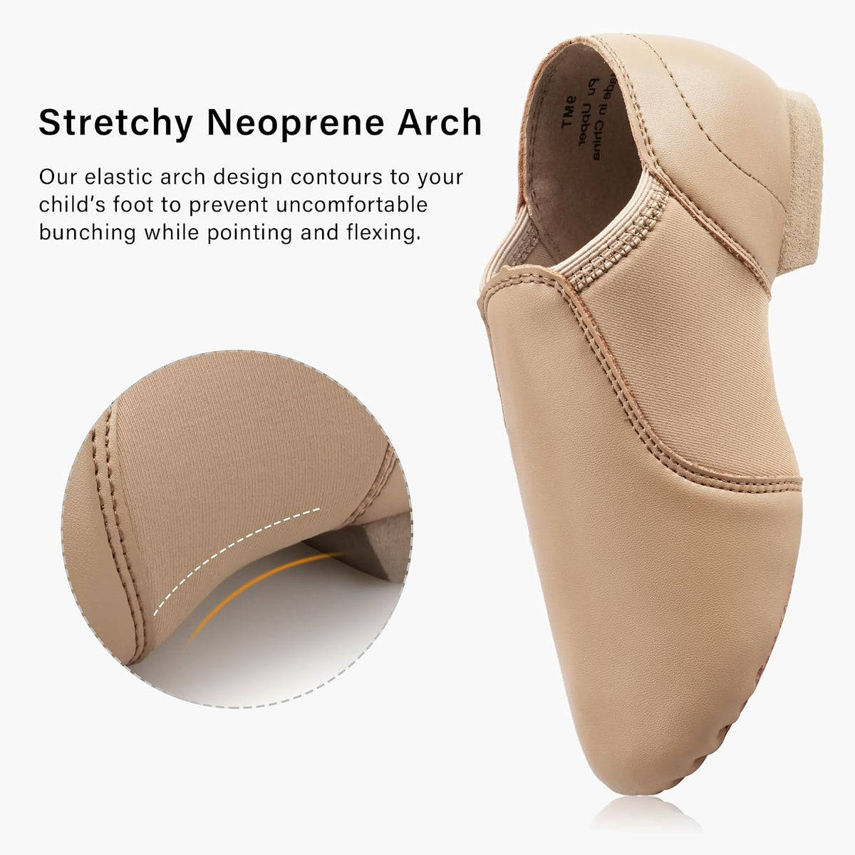 Stelle PU Leather Jazz Shoes for Girls and Boys Dance Shoes | Breathable PU upper, Stretch arch support, Split sole, Cushioned comfort, Easy slip-on fit, Flexible movement