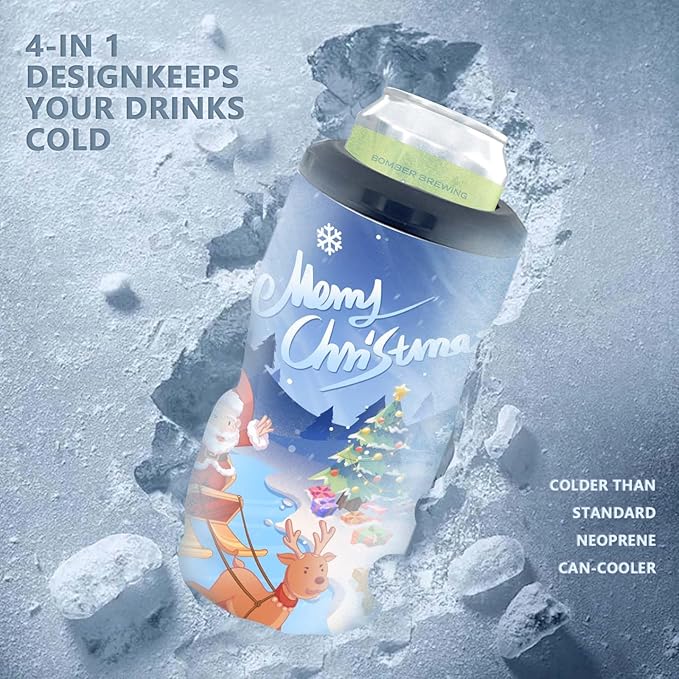 16 oz 1pack Sublimation 4 in 1 Can Cooler Tumbler Blank,Double Stainless Steel Vacuum Insulated for Hot and Cold Beverages,Standard Can,Beer Bottle and Insulated Mugs