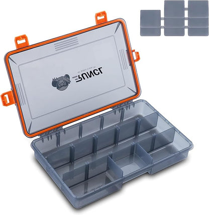RUNCL Fishing Tackle Box, Waterproof Airtight Stowaway, 36003700 Tray Tackle Box with Adjustable Dividers, Plastic Storage Organizer(4pcs 3600)